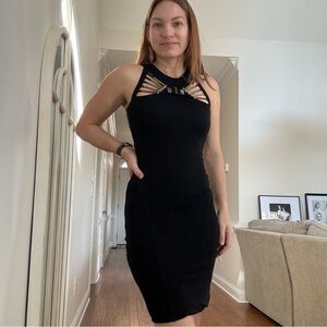 Gucci black dress metal hardware low back 2010 spring summer collection size s